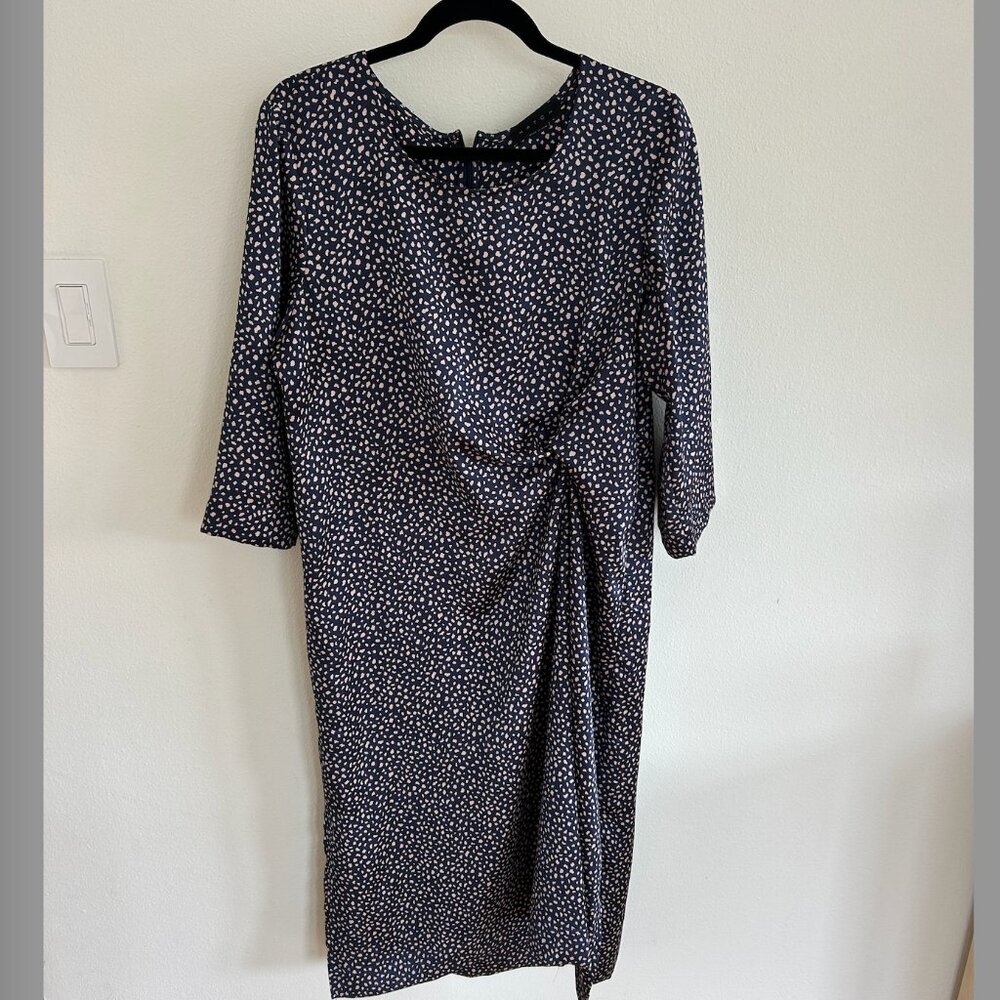 Hatch Maternity Silk Shift Dress with Side Gathering - Size 3 (10-12, L)